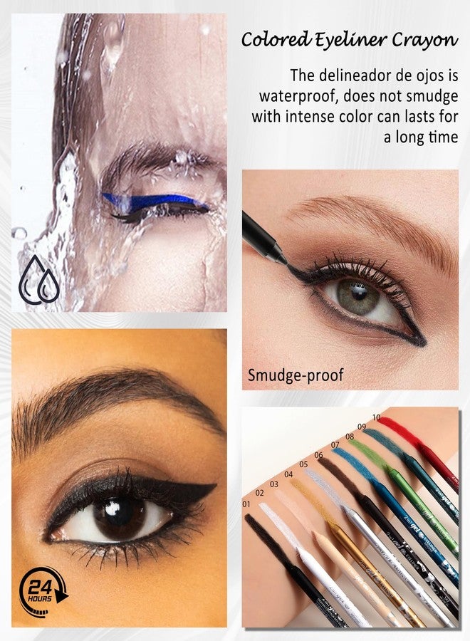 Lestpola Nude Waterline Eyeliner Gel Pencil,Peach Eyeliner Waterline Waterproof Smudge-Proof, Long Stay Eye Liner Brightener Pen with Sharpener, Safe for Sensitive Eyes, Soft Cream Rich Color Eye Makeup Pen-03 - Image 3